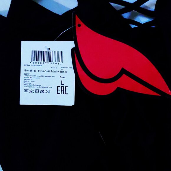 NWT: BonaFide One-Piece Trinity Swimsuit in Black - Picture 10 of 11